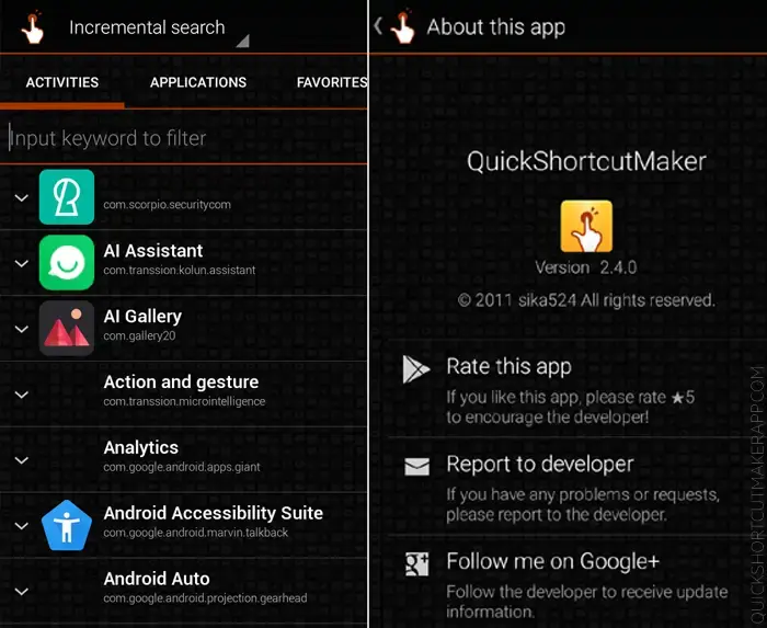 QUICK SHORTCUT MAKER APP